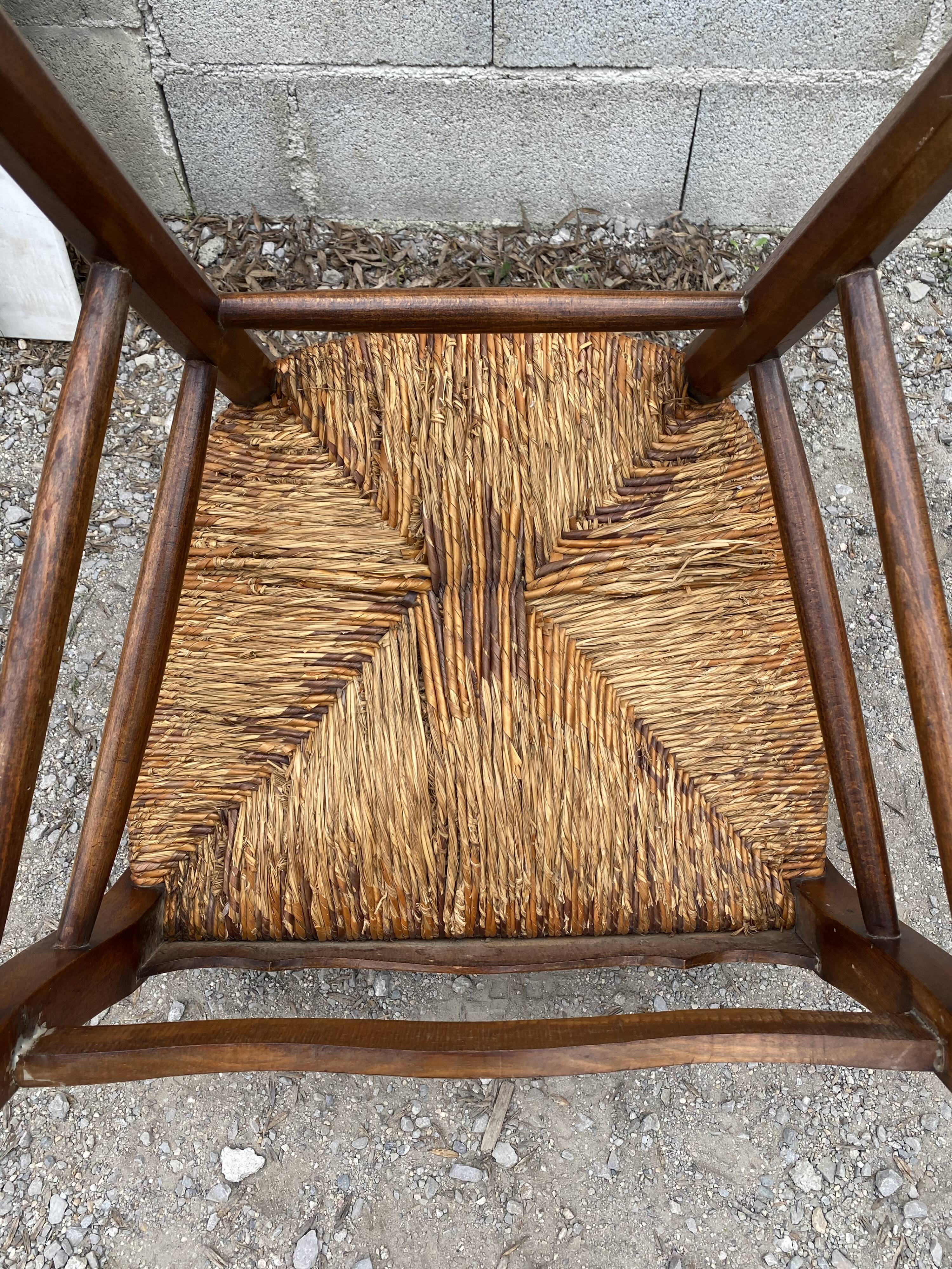 Straw country armchair