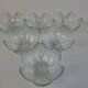 Set of 6 Bohemia Glass Flower Dessert Bowls, Czechoslovakia, circa 1960
