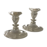 Bougeoirs en argent laqué