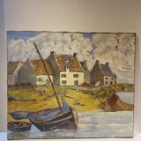 Old painting, Breton landscape XX century
