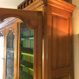 Vintage glass library in solid cherry