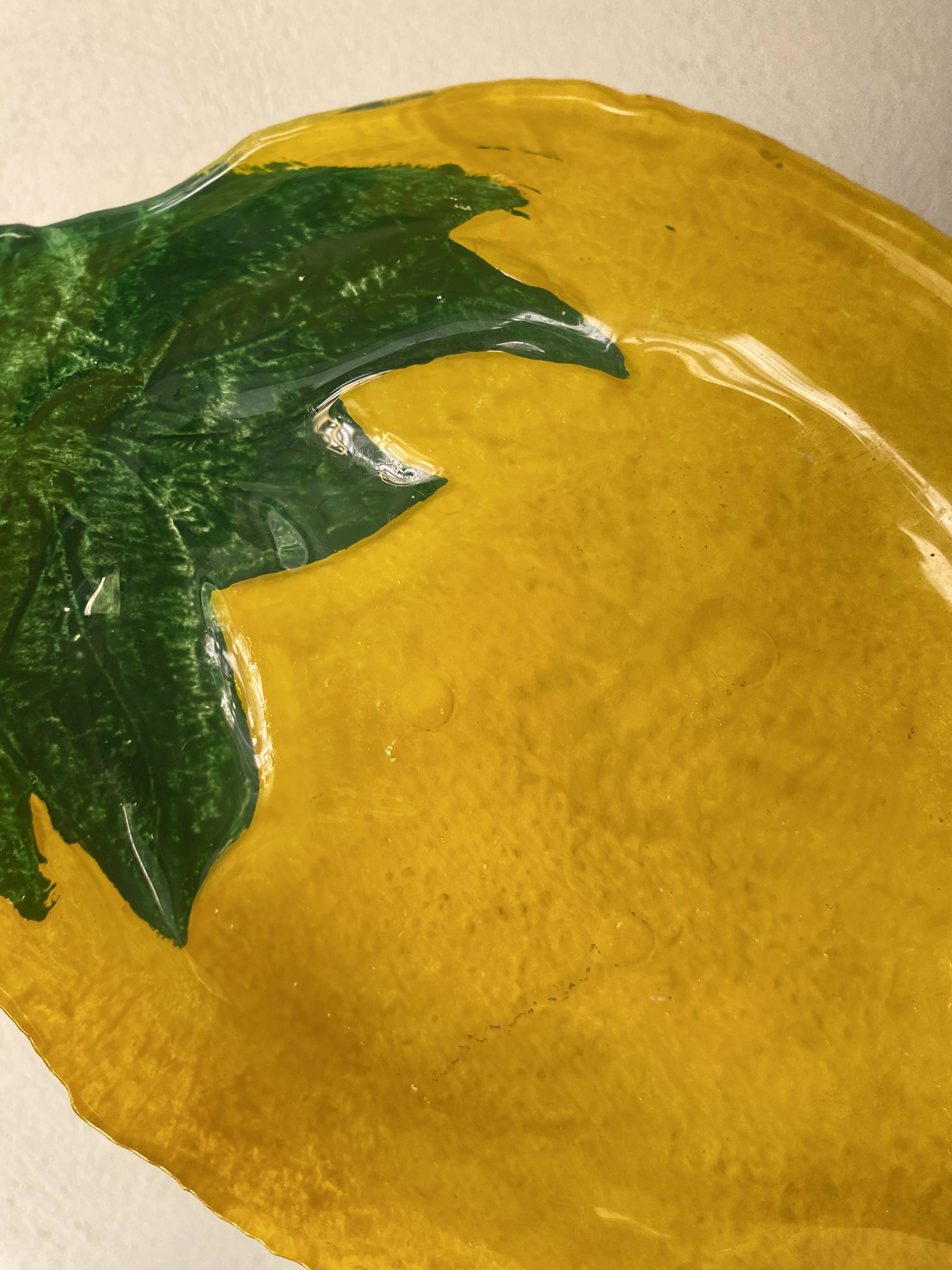 Painted glass dish “le citron”