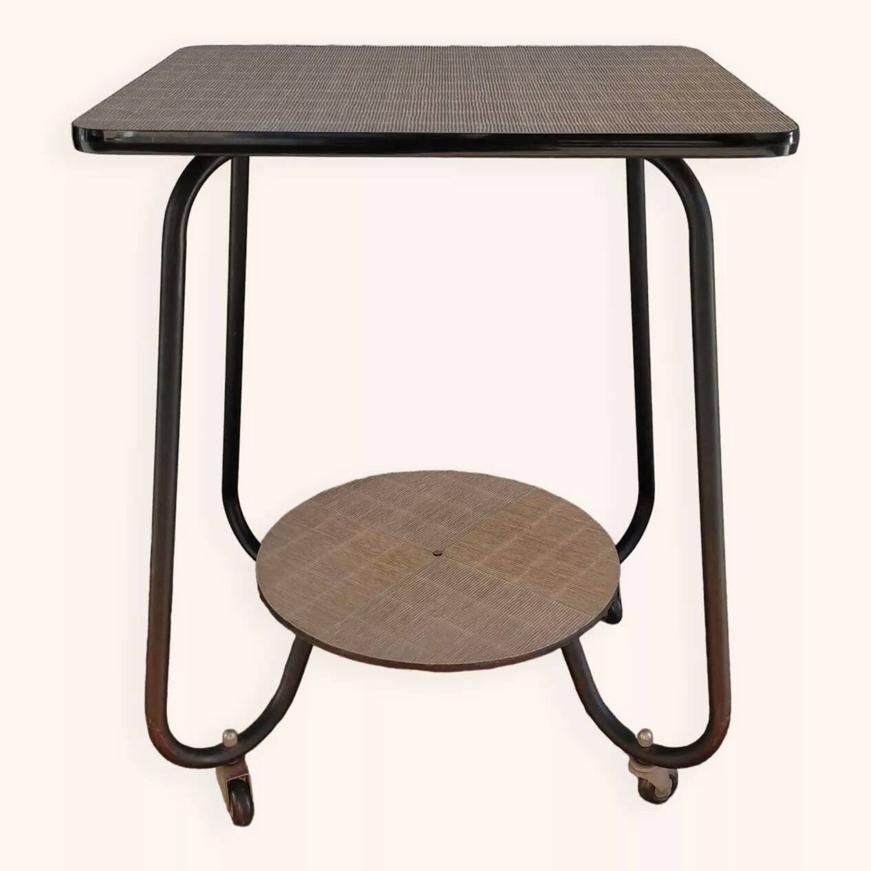 Vintage metal and vinyl dessert table