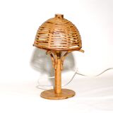 Lampe de Bureau Champignon en Bambou et rotin