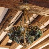 Murano chandelier in bronze, fruit clusters, glass paste