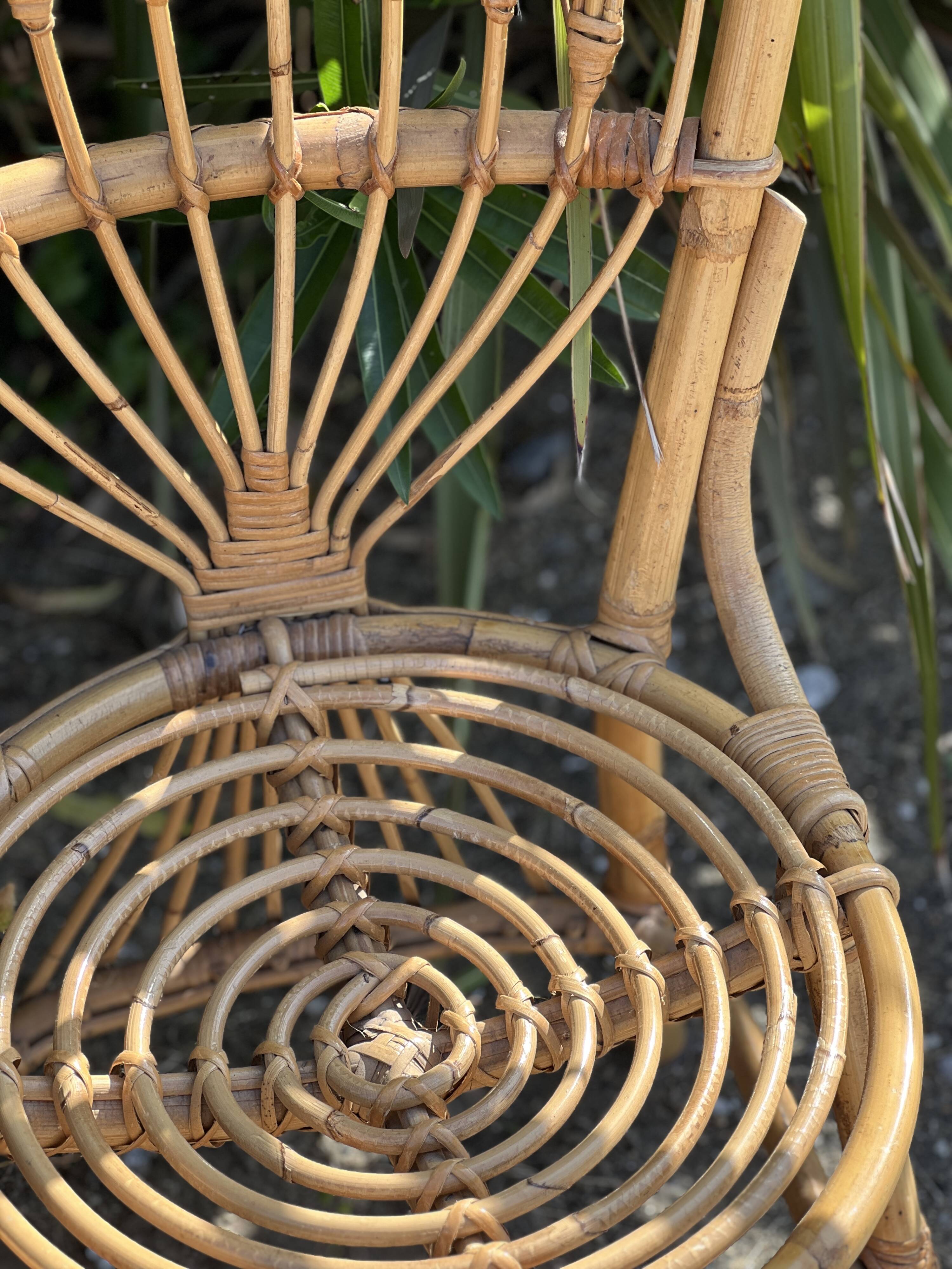 Paire de chaises en rotin