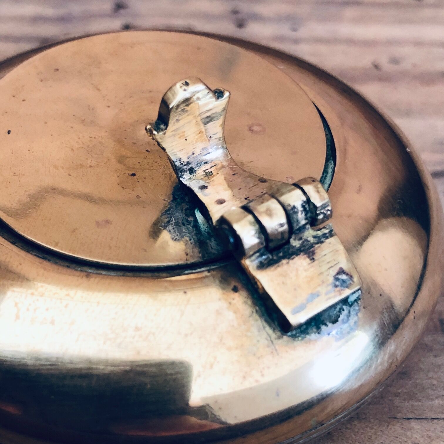 Vintage brass pocket ashtray
