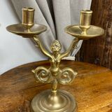 Mermaid-shaped chandelier in bronze