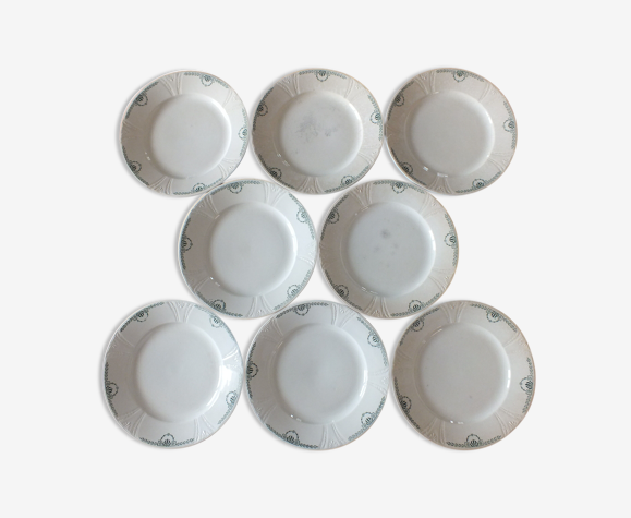 Set 8 assiettes à dessert en Terre de Fer Gien service Clara +
