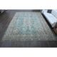 1970s Vintage Persian Handmade Wool Cotton Light Blue Area Rug 285x383
