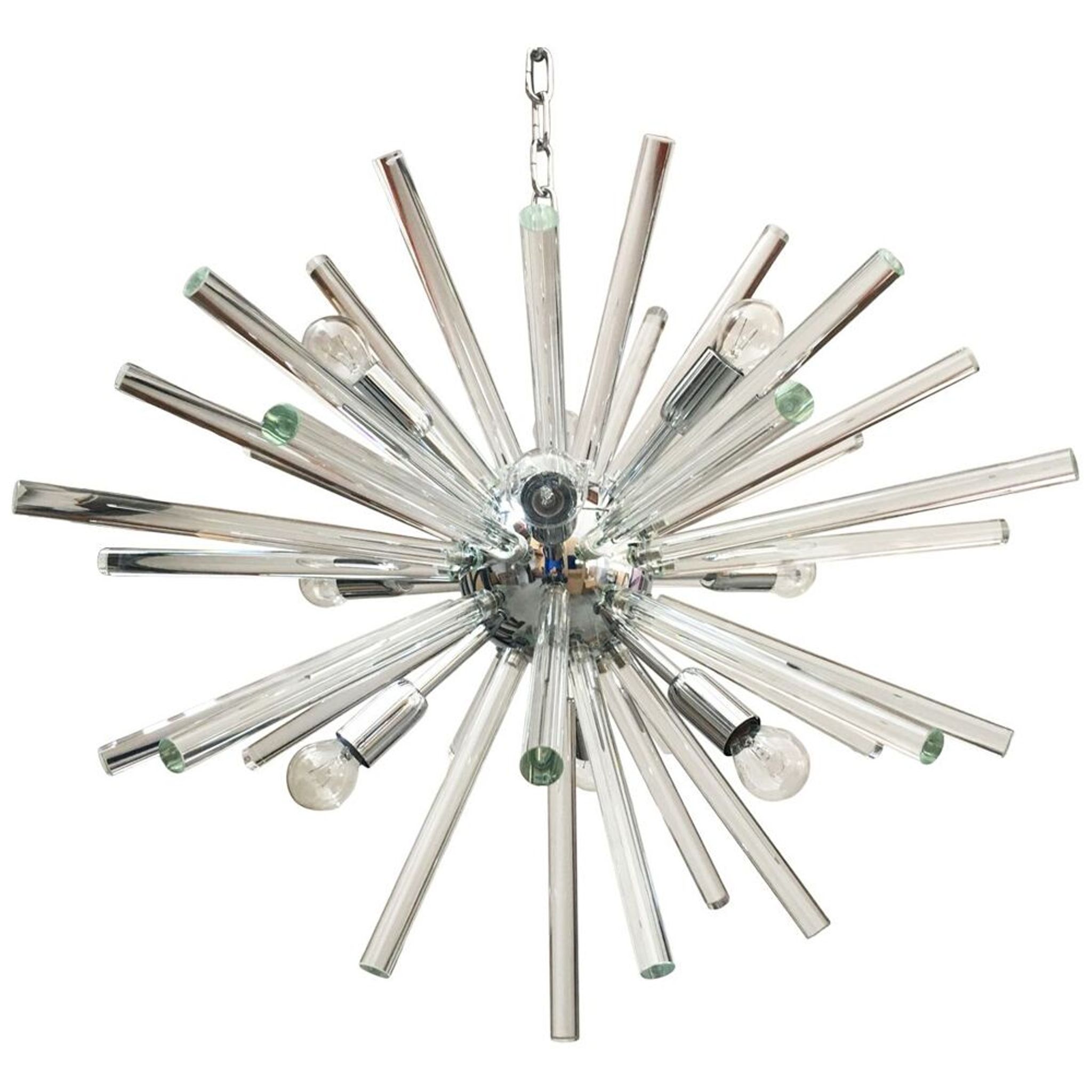 Round Triedro Murano glass chandelier