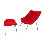 Oyster chair with ottoman by Pierre Paulin for Artifort, 1965