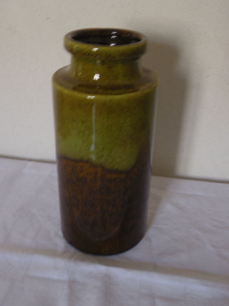 Vase West Germany khaki and brown