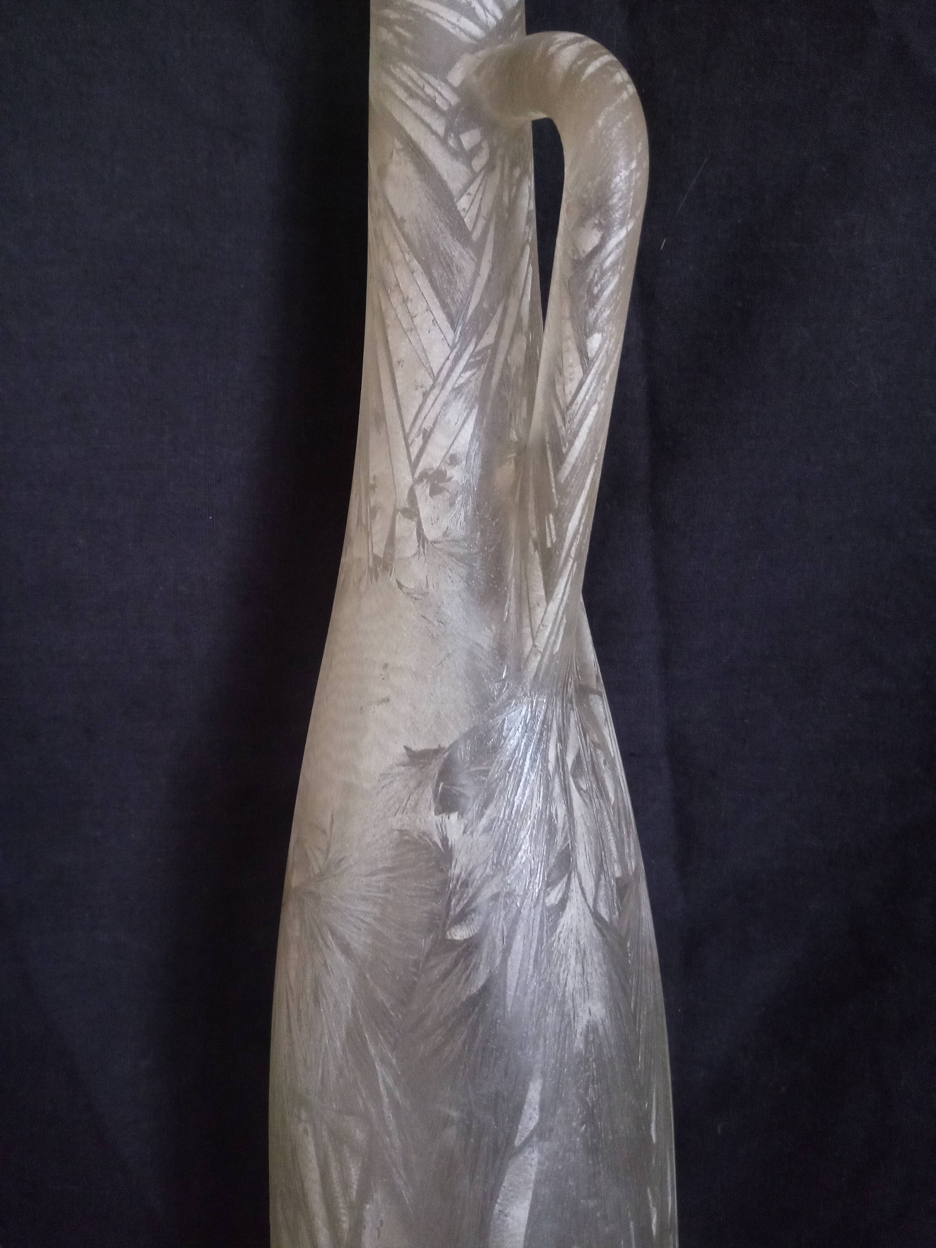 Kevin Stal (Son of Eric Saint Val) - Frosted glass bottle vase, h-48 cm.