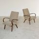 Pair of grey mottled armchairs by Jaroslav Smidek for TON Bystrice