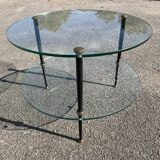 Tripod coffee table double tops vintage 10960