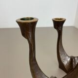 set of 2 Midcentury Brutalist Bronze Candleholder, Michael Harjes, Germany 1960s