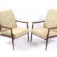 Fauteuils à fleurs vintage République tchèque 1970s