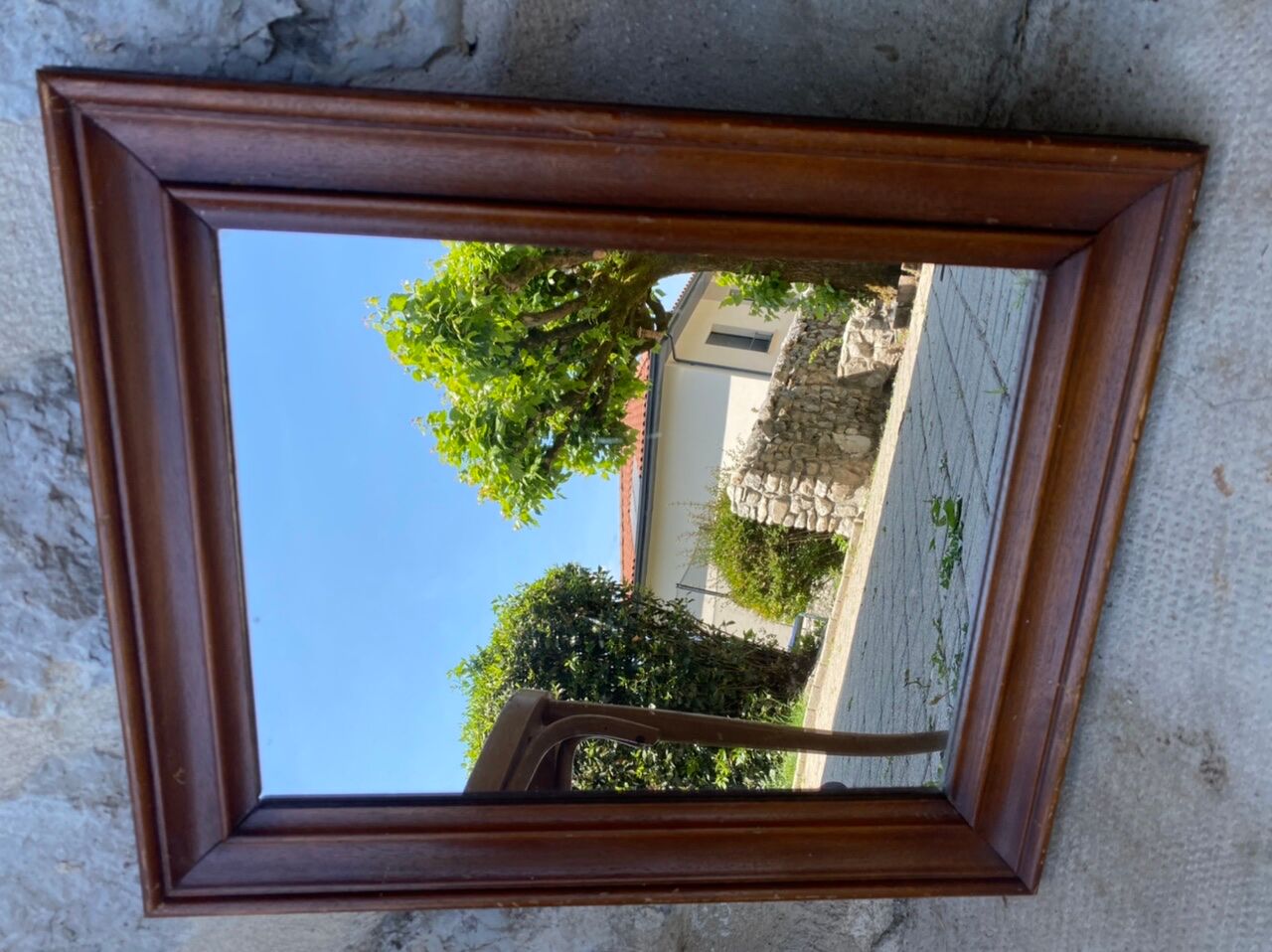 Rectangular wood mirror