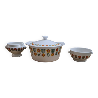 Lot of porcelain tableware sarreguemines digoin on fire