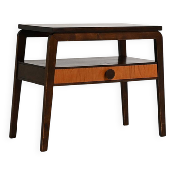 Table de chevet scandinave en teck et bois foncé, années 1950