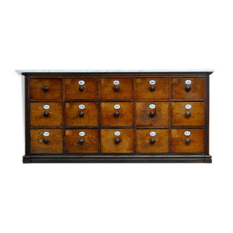 Apothecary chest of drawers with marble top, 1930s