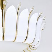 Grand chandelier Rupert Nikoll 27" mid-century brass with leaves, Austria, 1950.