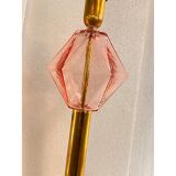 Set of Two Contemporary Italian Pink Glass Table Lamps With One