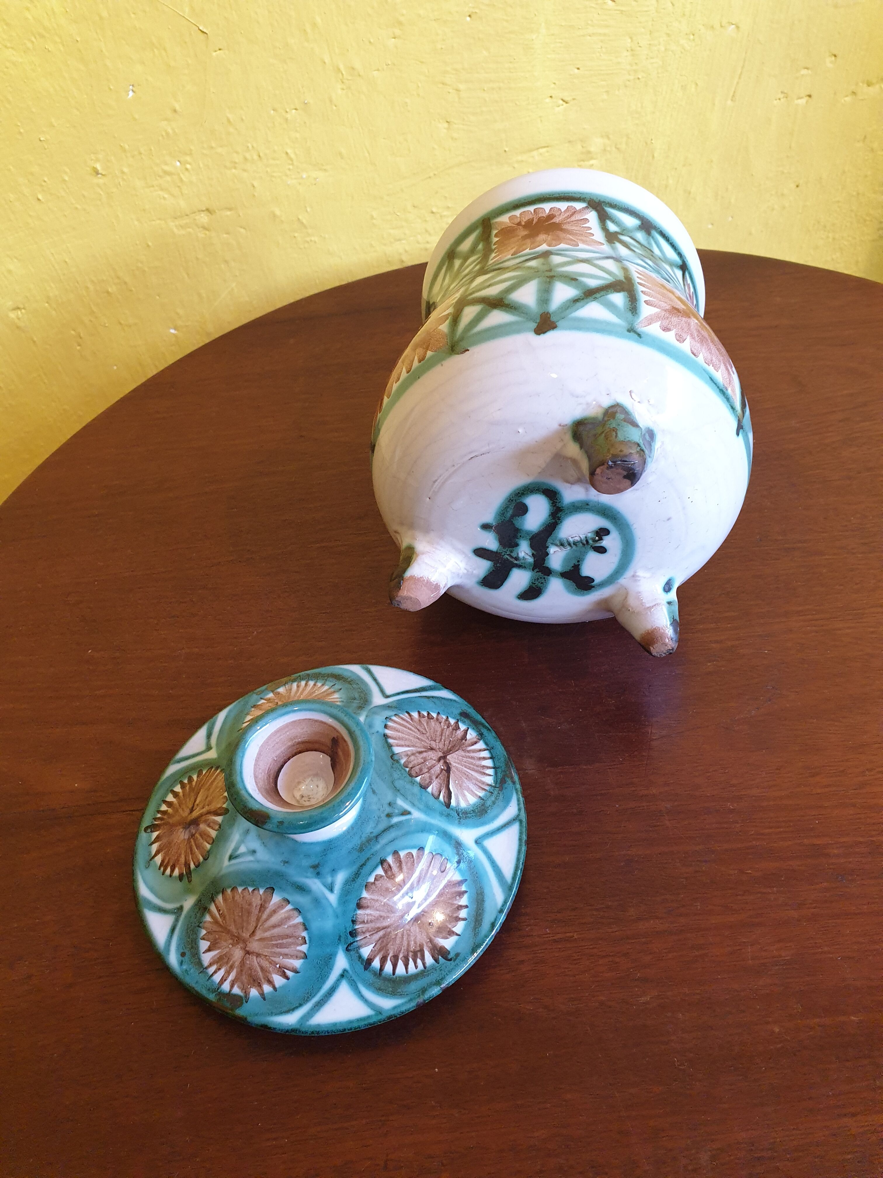 Robert Picault Vintage enamelled ceramic pot 1960