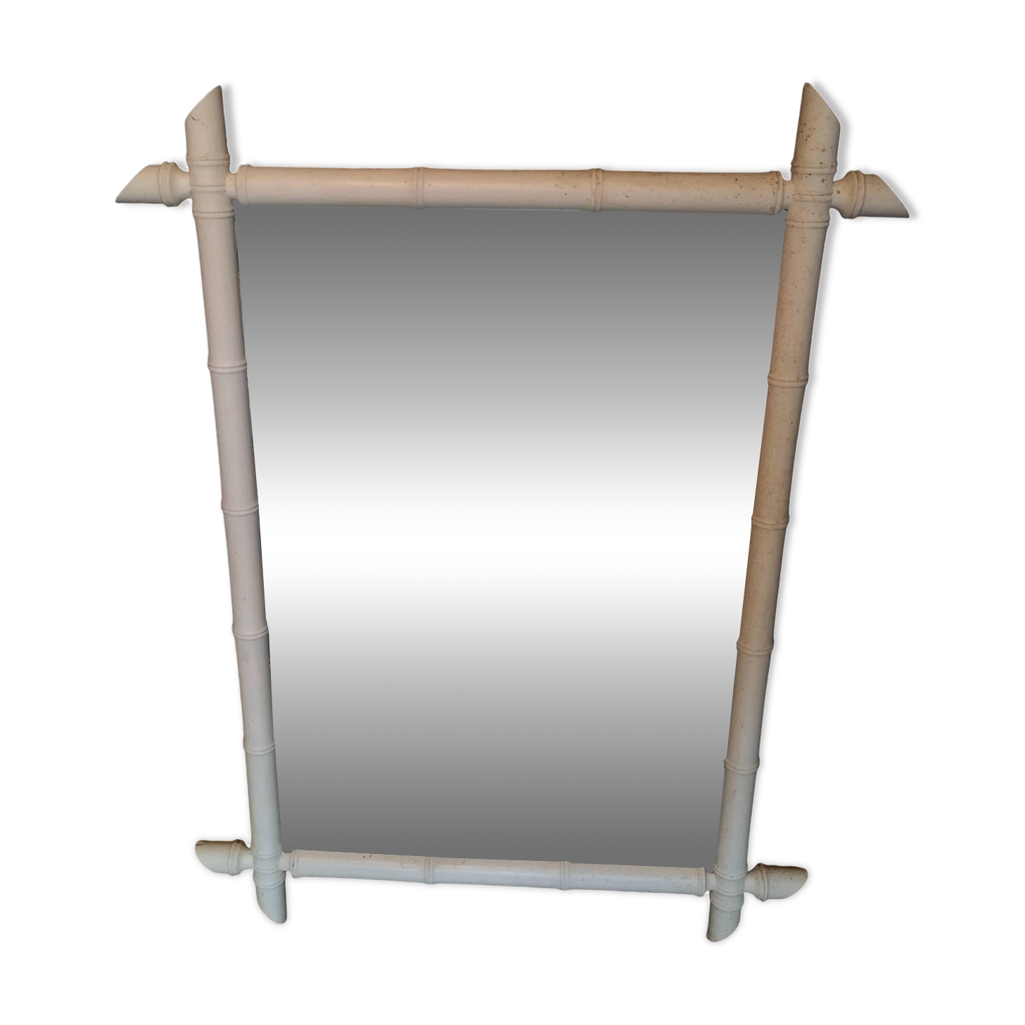 white bamboo mirror
