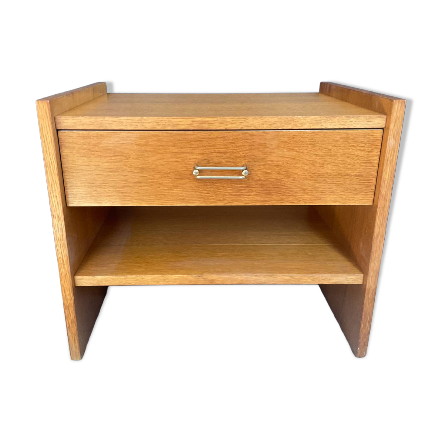 Vintage beech bedside table from the 1970s.