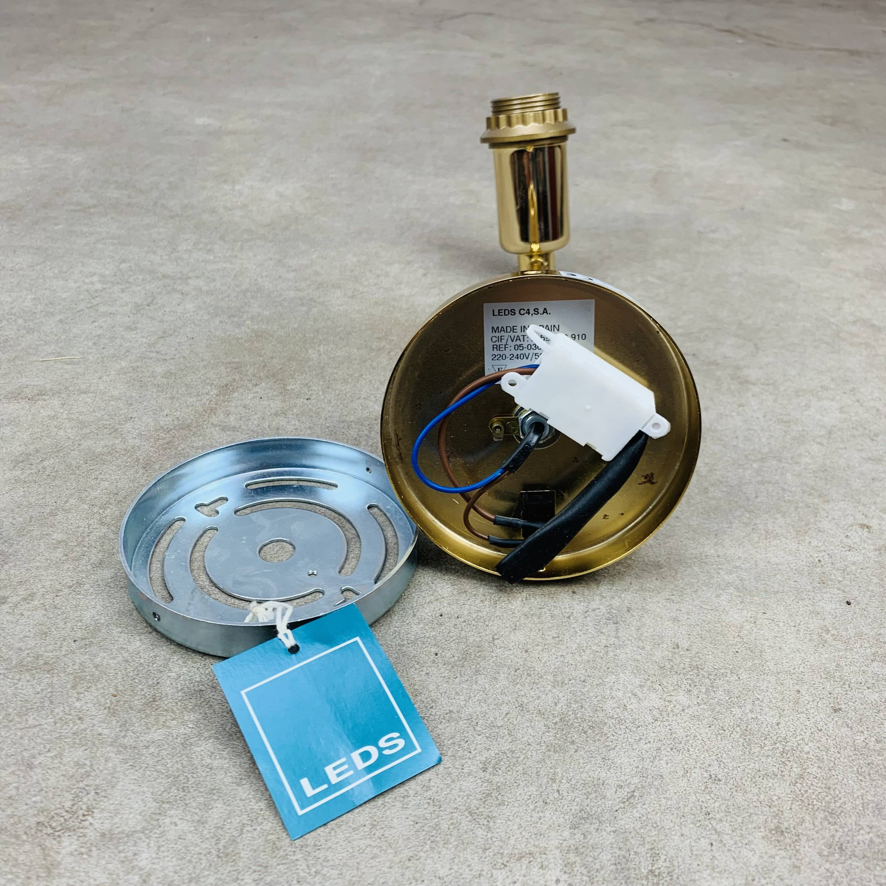 5 gold LED wall lights by LedsC4 in brass