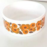 Lotus salad bowl Arcopal 70s orange flowers