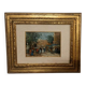 Huile sur panneau, Scène de marché, Francesco di Marino Naples 1892-1954