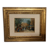 Francesco di Marino Naples 1892/1954 Oil on panel Market scene