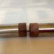 Salt and pepper set in teak and metal, Scandinavian style.