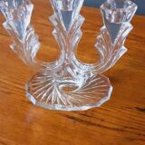 Vintage tripod candle holder from the 70s in molded glass