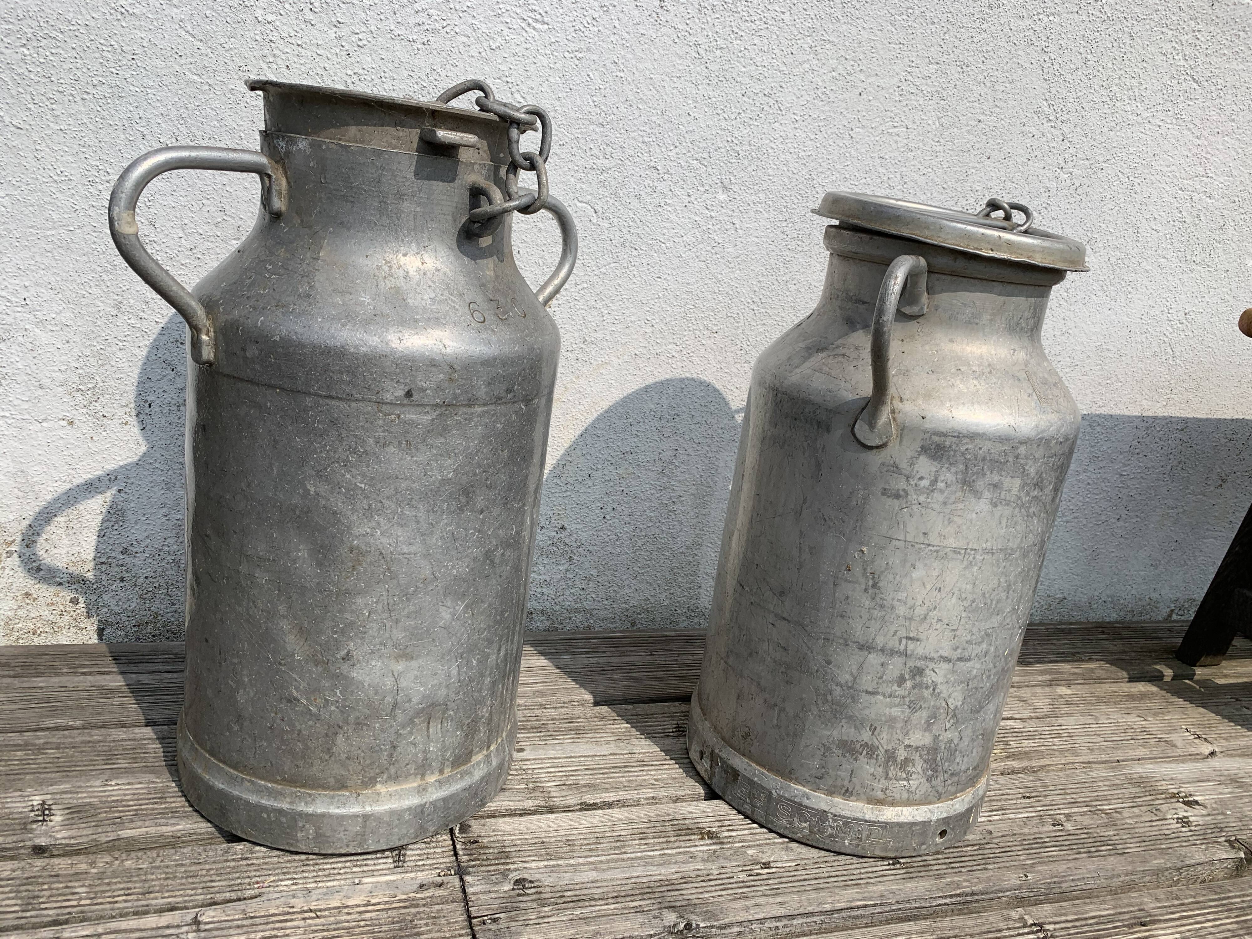 Ancient zinc milk can