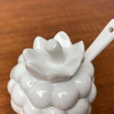 Vintage German porcelain jam pot with lid and spoon from Krömer Porzellan, 1970s, set of 2.