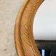Round mirror with oak frame, vintage