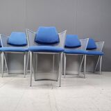 Set of 6 postmodern dining chairs, 1980s