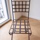 Set of 5 black metal industrial style garden chairs.