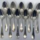 Set of 10 silver-plated soup spoons in Louis XV pattern.