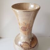 Large ceramic vase with floral motif - Signed La roue Vallauris - H 38 cm