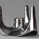 Set of 9 modular candle holders in chromed metal, nagel germany