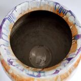 Orange and Beige Lacquered Earthenware Vase / Umbrella Stand by Pasquinucci