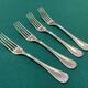 Set of 4 large silver-plated metal forks by Christofle, Malmaison model.