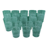 Ensemble 15 anciens verres en cristal gravé