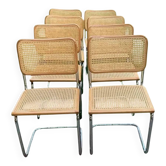 8 B32 Cesca chairs by Marcel Breuer, 1970s