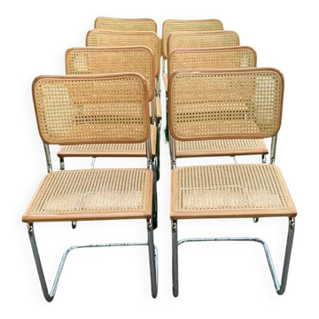8 chaises B32 Cesca de Marcel Breuer, années 1970